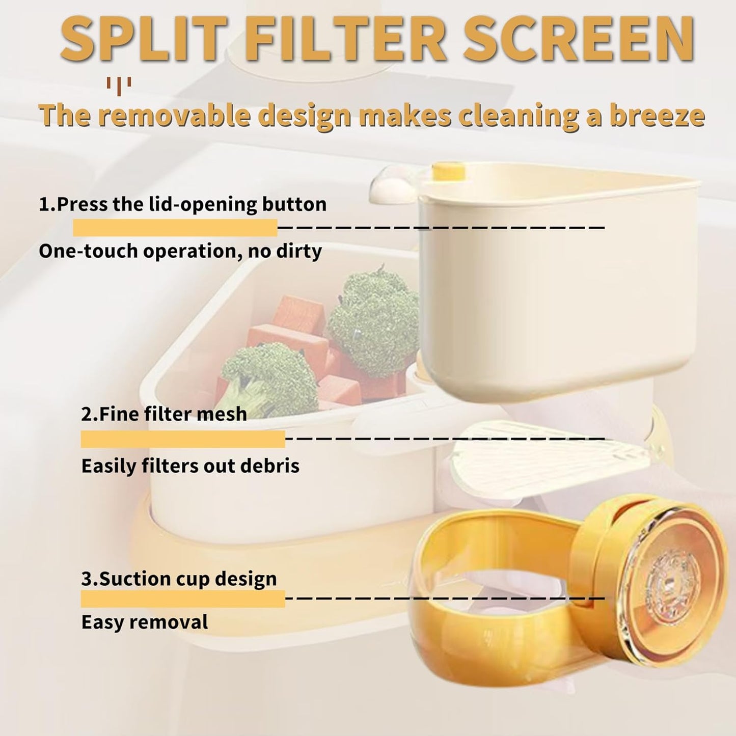 Suction Cup Sink Corner Rack, Suction Cup Press Sink Drainer Basket, Kitchen Sink Food Catcher, Sinks Trash Food Waste Catcher, Triangle Storage Rack with Drain Hole (Green)