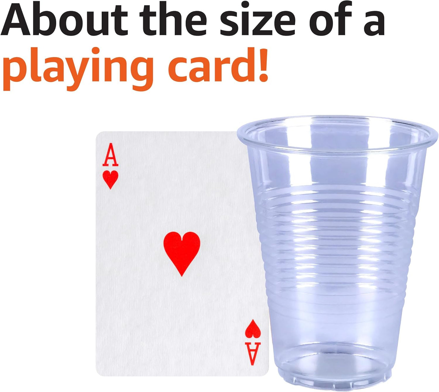 Amazon Basics Small Disposable Clear Plastic Cups, 9oz, 100 Count