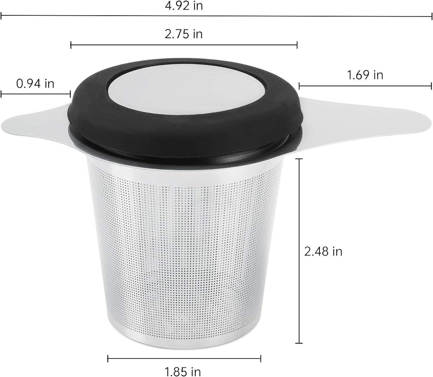 Tea Infuser Basket Stainless Steel Tea Strainer Tea Filter With Small Strainer And Lid Tea Diffuser For Loose Leaf Tea Superior Brewing Experience (One pack silver)