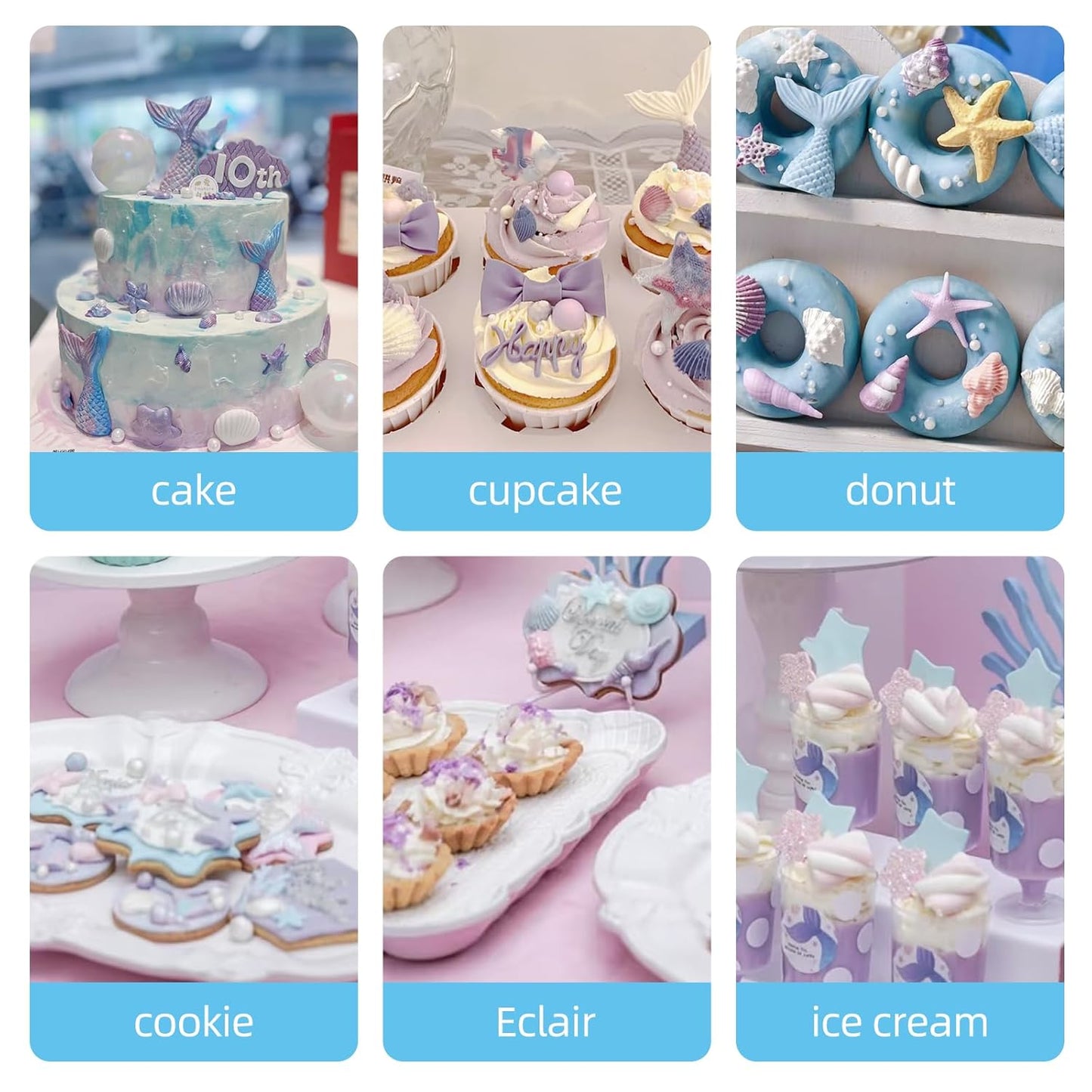 Edible Seashell Sprinkles Cake Decorating,130g/4.58oz,Pink Purple Pearl Sugar Sprinkle,Mix Sea Beach Stars Shell Sprinkles, Ocean Theme Baking Candy Decorations,Cupcake,Ice Cream Cookie Donuts Toppings,Birthday Children's Summer Party Supplies