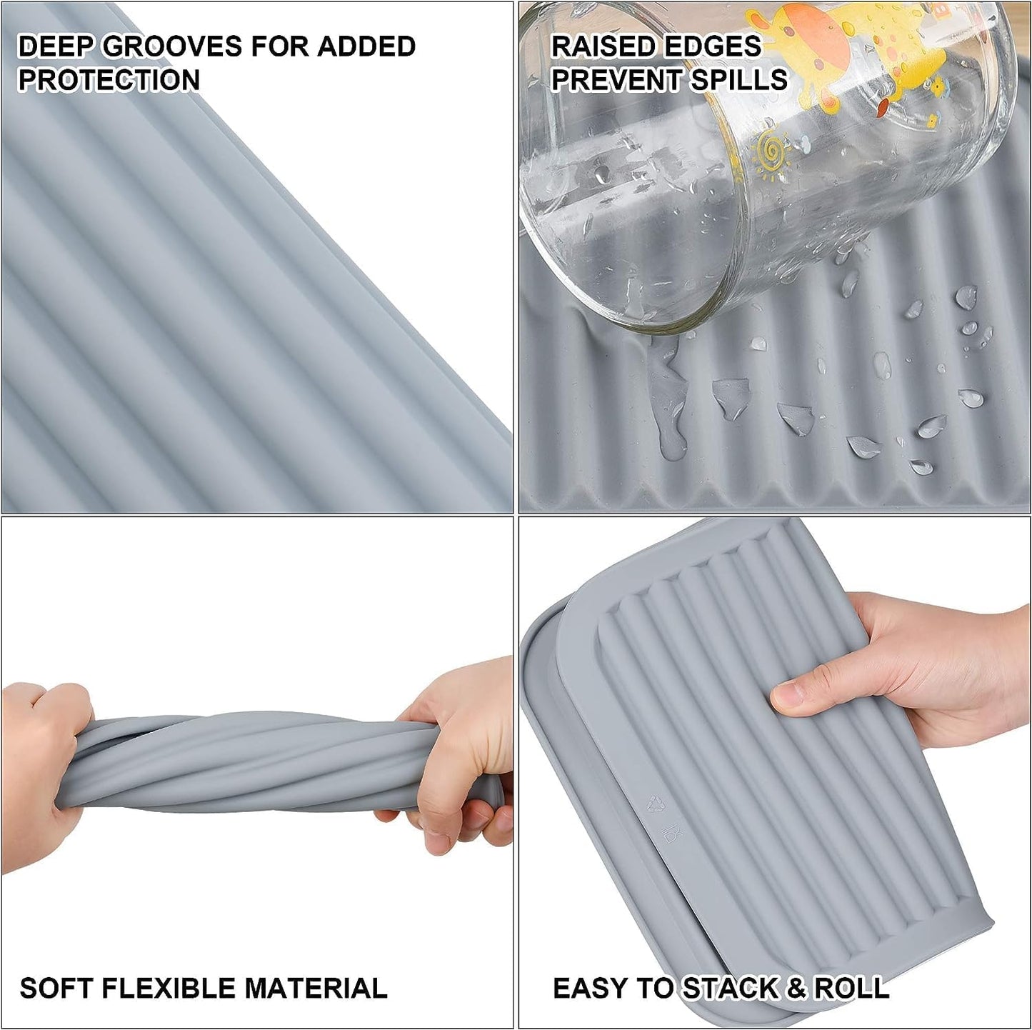 Silicone Trivet Mat-Trivets for Hot Pots&Pans-Hot Pads for Kitchen-Versatile Trivets for Hot Dishes-Heat Resistant Mats for Counter&Table, Silicone Pot Holders Drying Mat (9x12) Pack 2 Teal