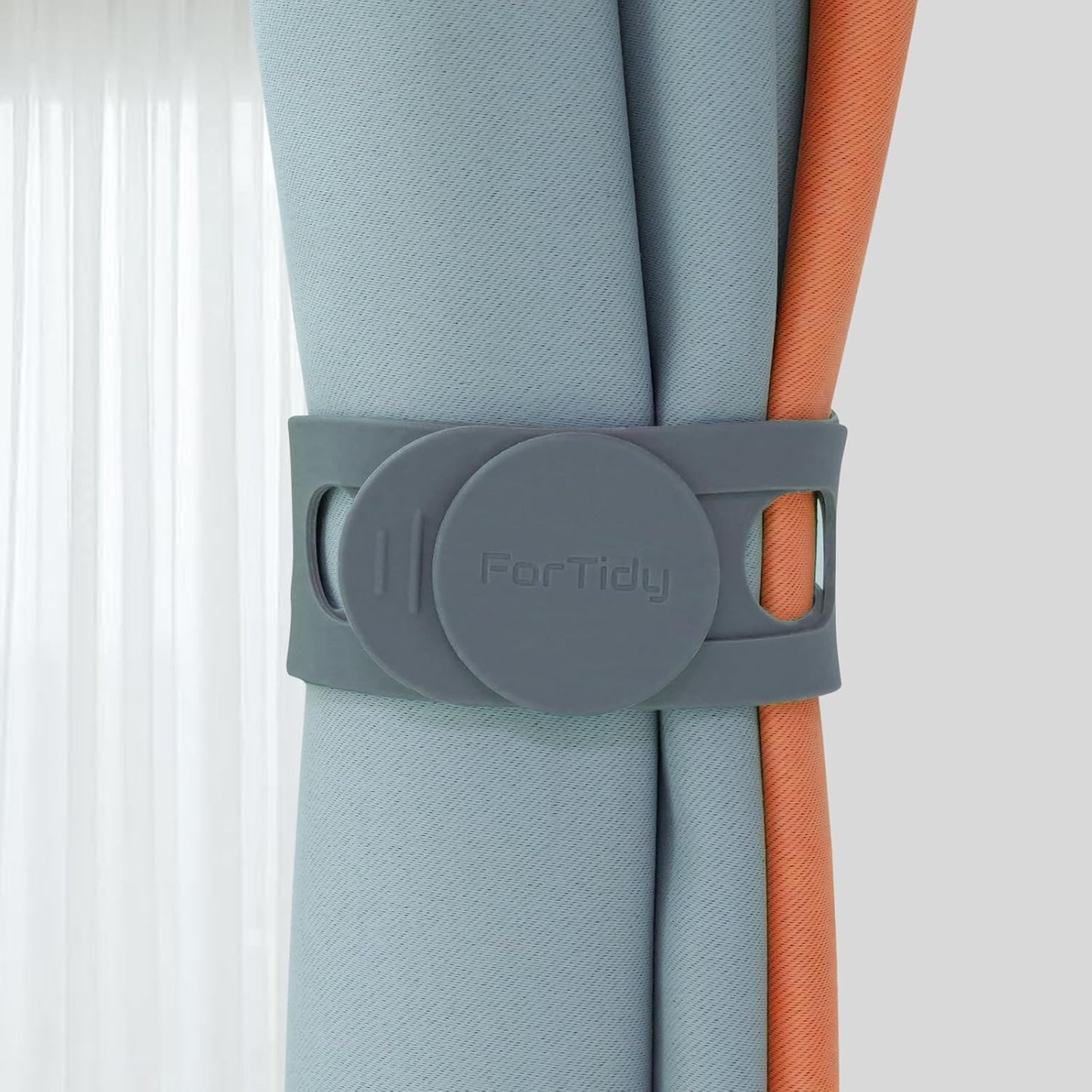 Silicone Latch Strap for Slow Cooker Lid, Pot, Bento Box, 21.65 in Reusable Elastic Self-Lock Silicone Tie for Bundling or Organizing Curtain, Cords, Yoga Mat, Camping Mat, 2pcs (Gray&Gray)