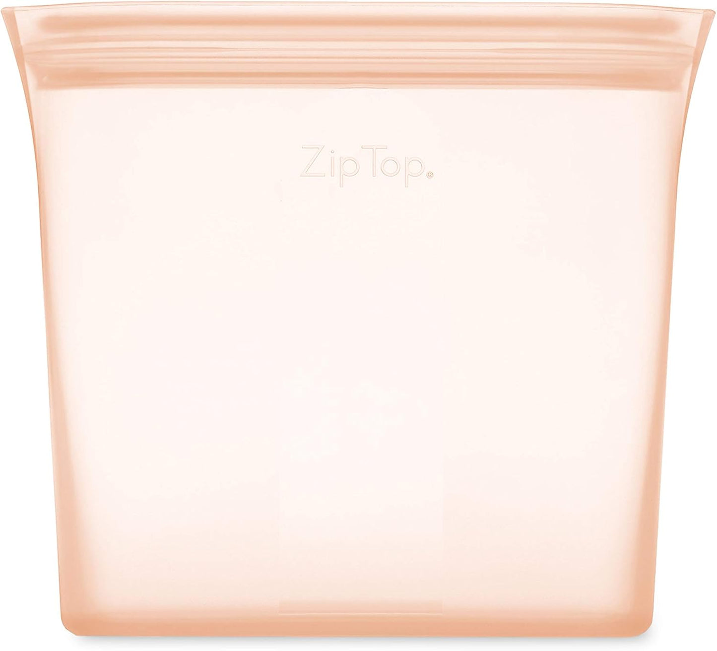 Zip Top Reusable Food Storage Bags | Sandwich Bag [Peach] | Silicone Meal Prep Container | Microwave, Dishwasher and Freezer Safe | Made in the USA