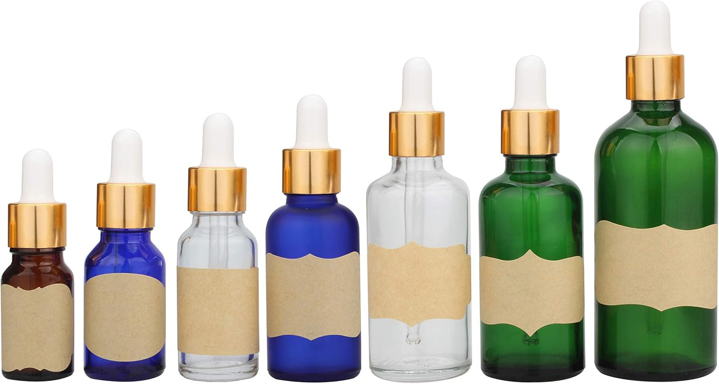 Wisdompro Fancy Shape Kraft Label Stickers, Self Adhesive Gift Tag Stickers Blank Writable Labels for Essential Oil Bottles, Jars, Food Containers (256 Pcs, Small)