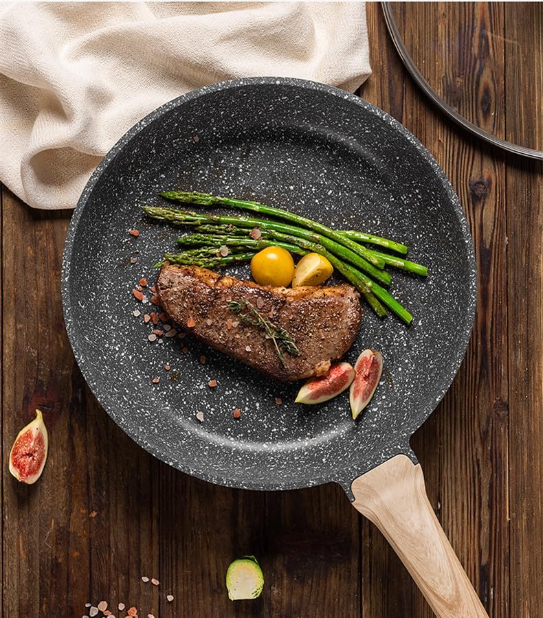 9.5 inch Nonstick Frying Skillet, Granite Coating Omelette Pan, 100% PFOA Free, Healthy Nonstick Stone Frying Chef's Skillet