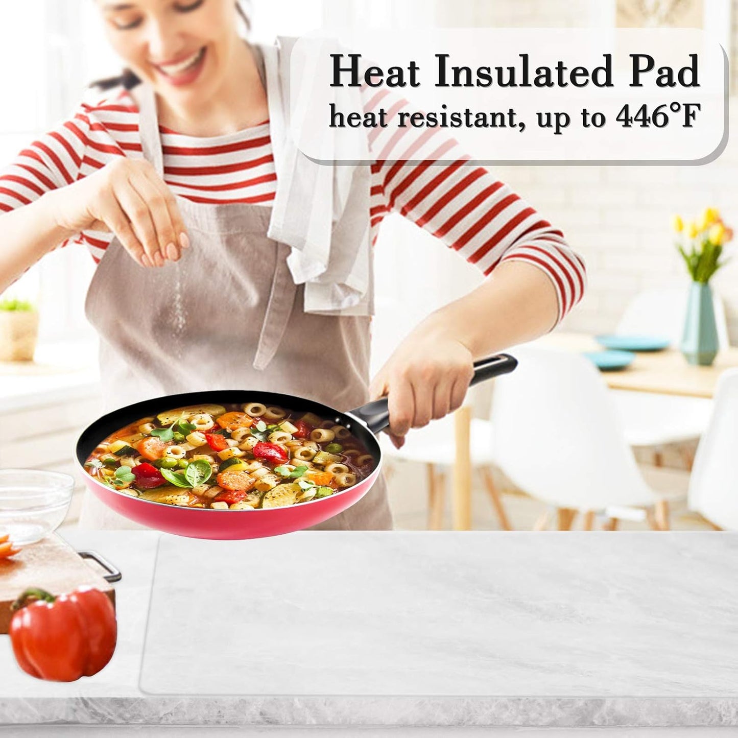 Gartful Silicone Mats for Countertop - Thicker, 28" by 20" Extra Large Multipurpose Mat, Counter Table Protector, Desk Saver Pad, Placemat Nonstick Nonskid Heat-Resistant Pad, Translucent