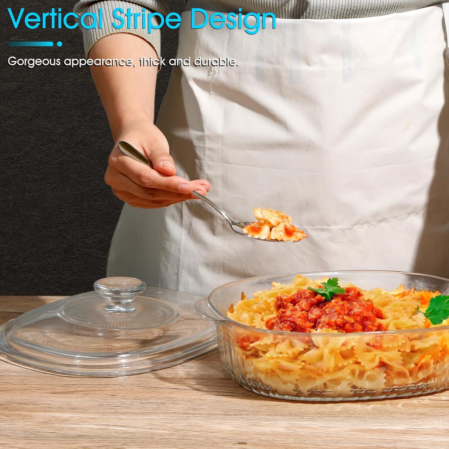 NUTRIUPS 1.9QT Oval Glass Casserole Dish with Glass Lid, Borosilicate Glass,Oval Casserole Dish for Oven, Baking Dish with Lid