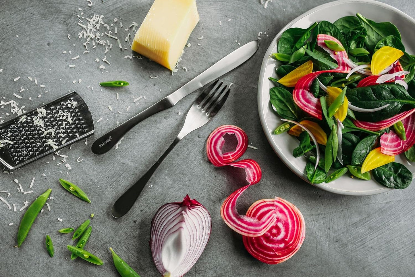 Knork Original Flatware Set, Silver Matte