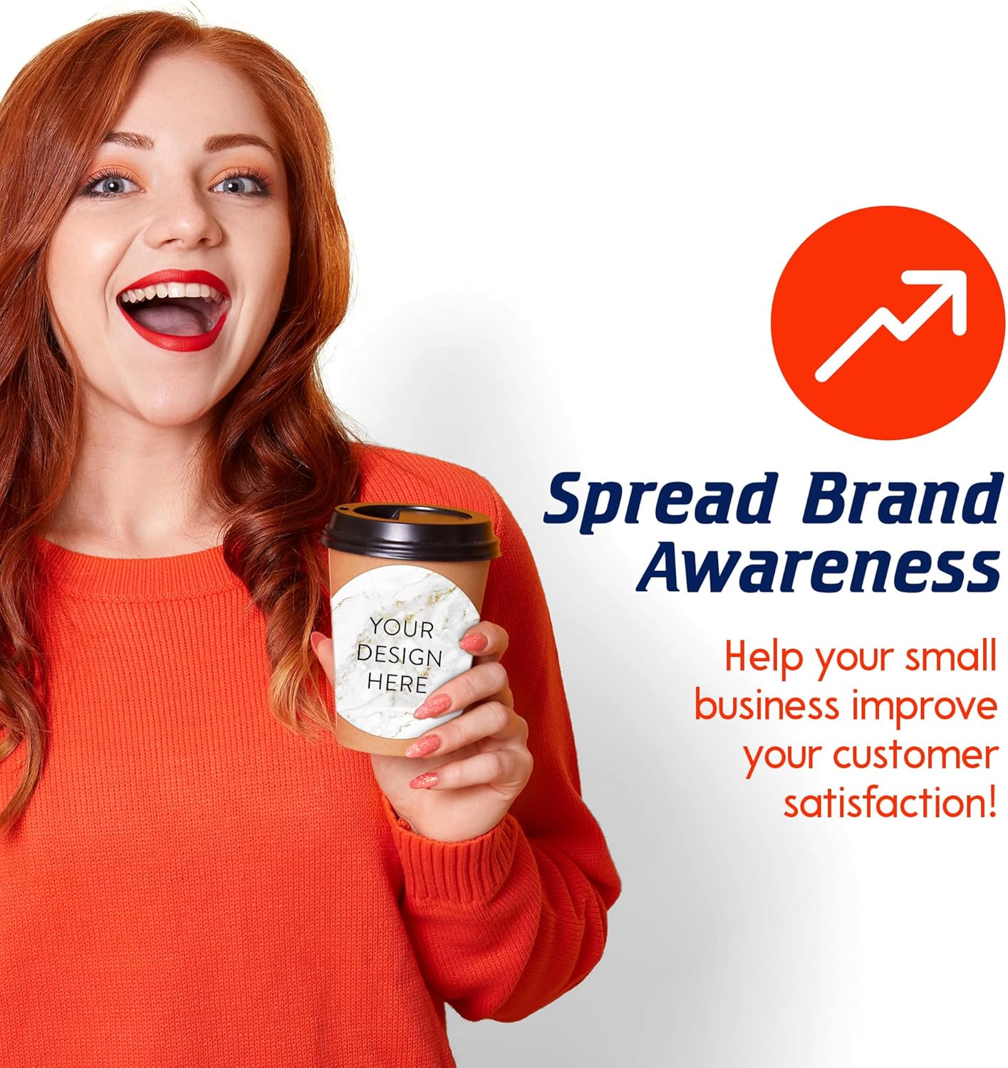 100 Custom Vinyl Stickers - Upload Your own Image, Text, Design, Logo - Personalized Logo Labels for Handmade, Packaging, Bottle, Jars, Candle, Brand Stickers (Gold Marble, 6x6)