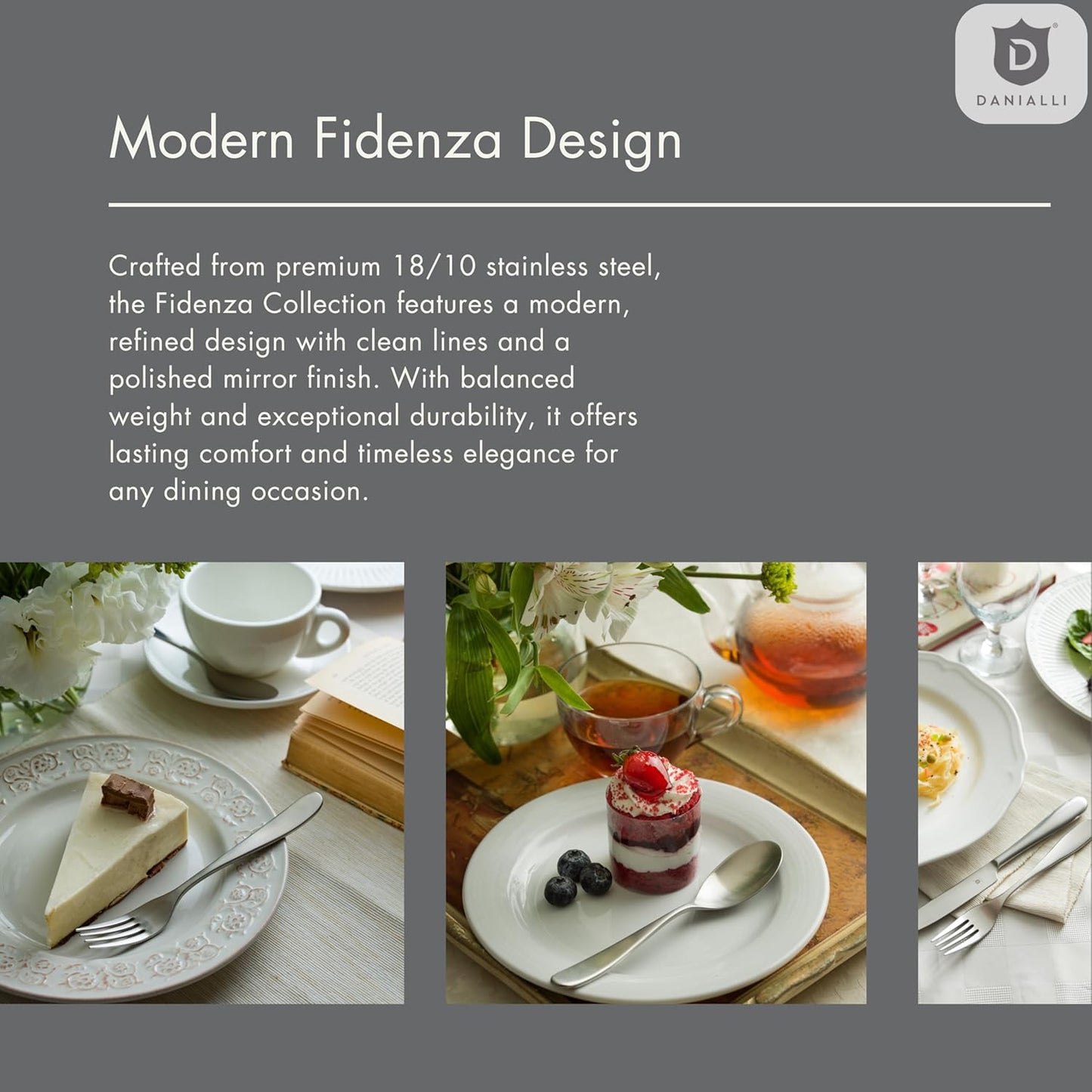 Silverware Set for 16 – 18/10 Stainless Steel Flatware, Mirror Finish, Dishwasher Safe, Durable and Elegant, Rust Resistant, Perfect for Entertaining (80-Piece Set, Fidenza)