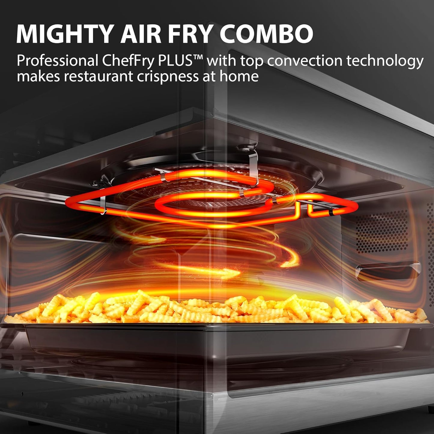 TOSHIBA ML2-STC13SAIT(SS) Air Fryer Combo Countertop Microwave Ovenwith 2.4-Inch Color Screen, Origin Inverter Technology, Smart Sensor, Compatible with Alexa, 1100W, 1.3 Cu.Ft, Silver