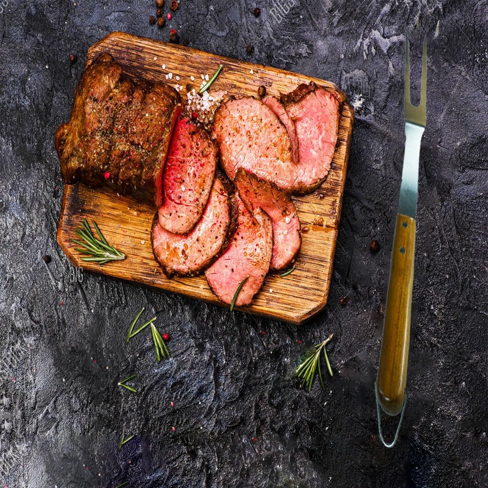 Grill Utensils Set -Innovative 2 in 1 Grill Tongs-Spatula & Barbecue Meat Forks with Long Wooden Handle for Outdoor Grilling,Cooking and Griddling