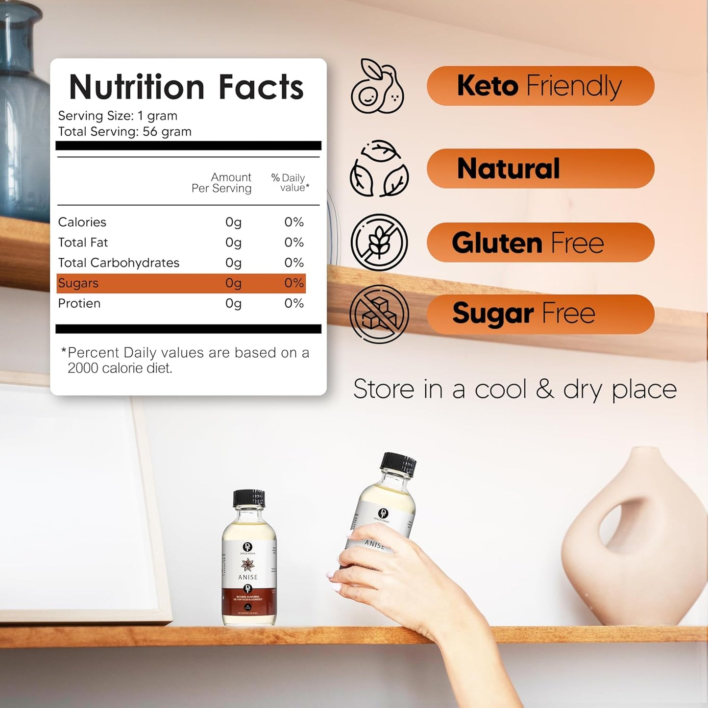 Dolce Flav Natural Anise Extract – 1 Gallon Oil-Soluble Kosher, Sugar-Free, Concentrated Licorice Anise Flavoring for Baking, Cookies & Liqueurs