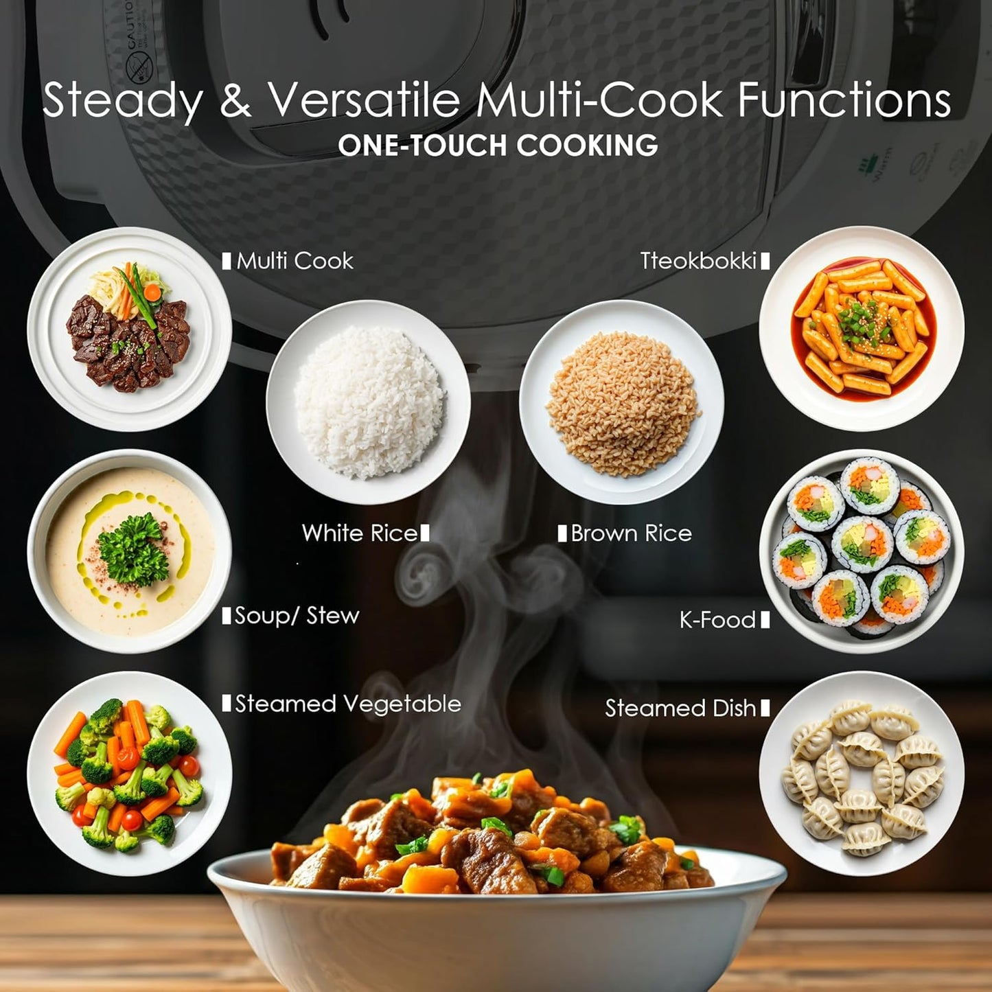 MAGiC COM Rice Cooker, 10 Cup(Uncooked) 20 Cup(Cooked) One Touch Healthy Cooking with 15 Menu Modes, Nonstick Inner Pot, Steamer Basket, Auto Clean, 24 Hour Delay Timer and Auto Keep Warm(White)