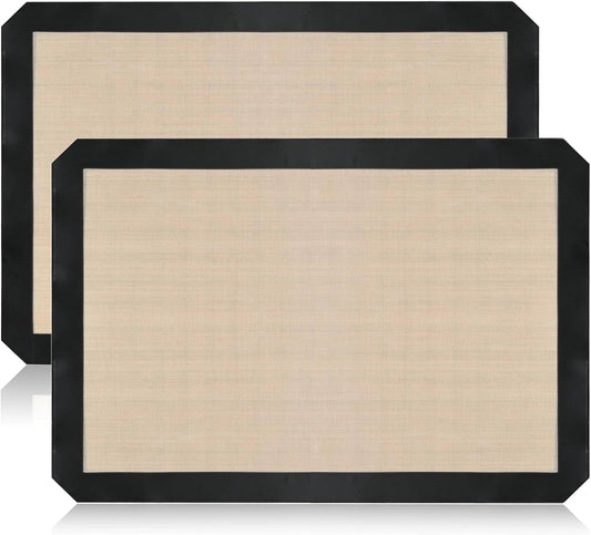 2-Pack Silicone Baking Mats – Non-Stick Reusable Oven Liners for Half Sheet Pans (16.54" x 11.62"), BPA-Free Silicone, Easy to Clean, for Cookies, Roasted Veggies, Pizza & More