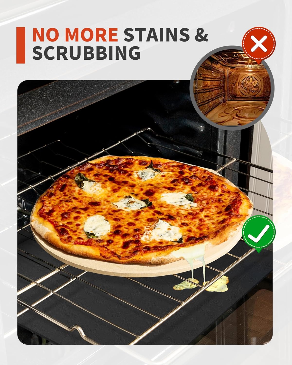 3 Pack Oven Liners for Bottom of Oven, 17x25" Large Heavy Duty Non-Stick Reusable Oven Mat for Electric, Gas, Toaster & Convection Ovens - BPA & PFOA Free, Dishwasher Safe, Kitchen Essentials, Black