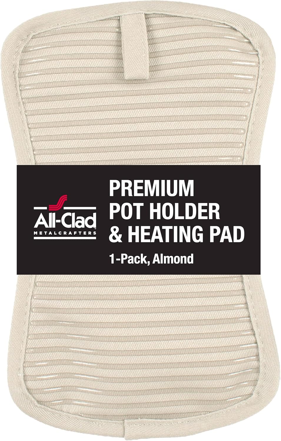 All-Clad Premium Pot Holder & Hot Pad: Heat Resistant to 500 Degrees - 100% Cotton, 10"x6.25" Hot Pad for Kitchen and Barbeque, (1-Pack), Almond