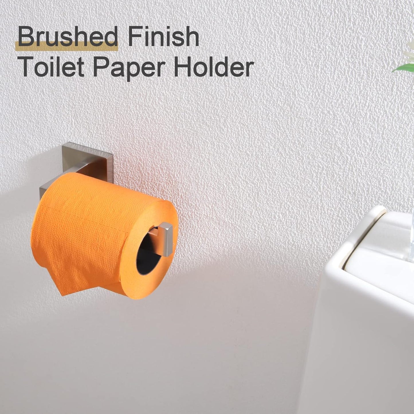 KOKOSIRI Toilet Paper Roll Holder Brushed Nickel Toilet Paper Holder Stainless Steel for Kitchen Bathroom Dispenser Wall Mounted, 2 Pack, B2003BR-P2