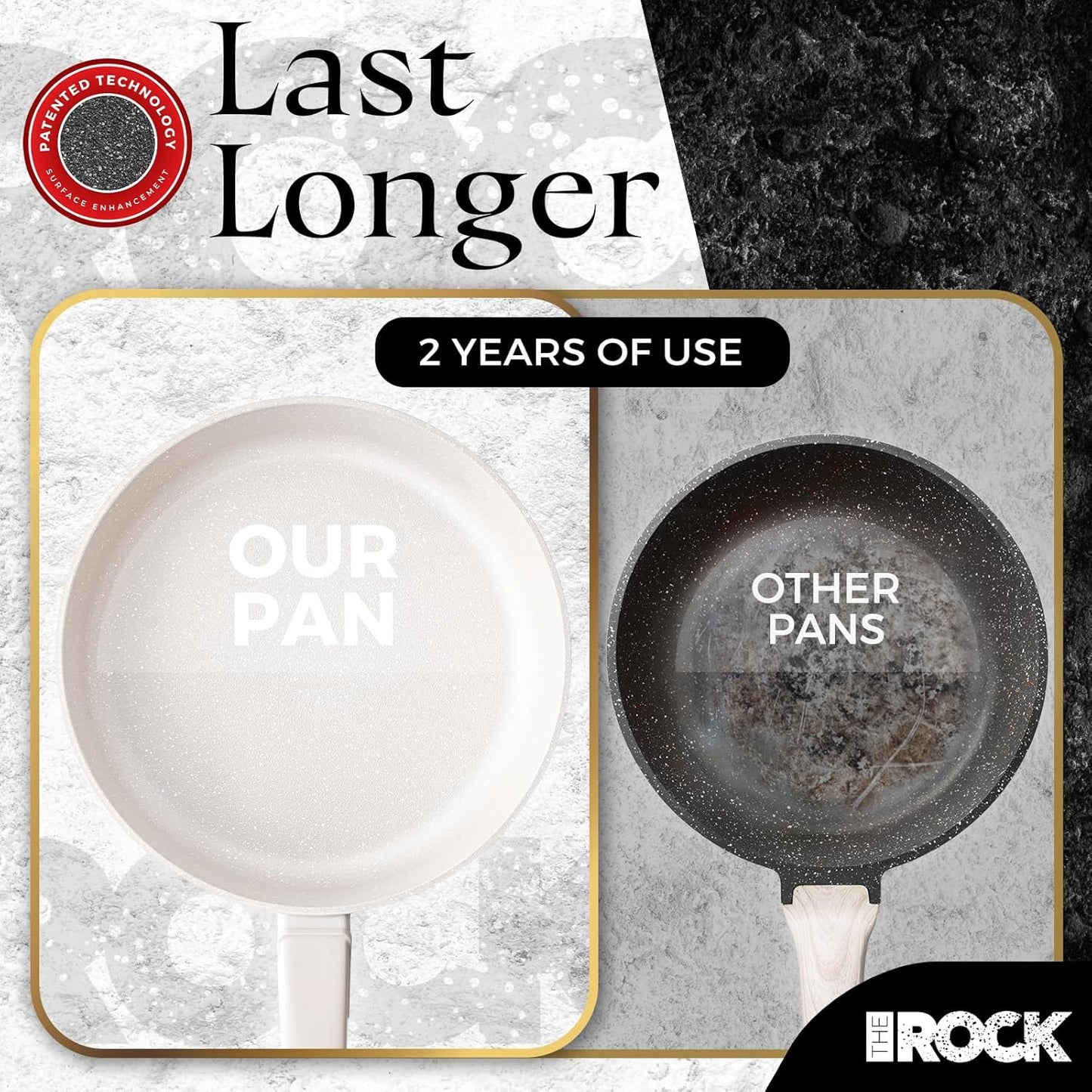 THE ROCK SOHO 8-Inch Ceramic Non Stick Frying Pan – Nothing Sticks, Never Warps, Lasts Longer, Non Toxic Skillet with Heat-Resistant Handle, PTFE PFOA & PFAS Free, Oven & Dishwasher Safe, Cream