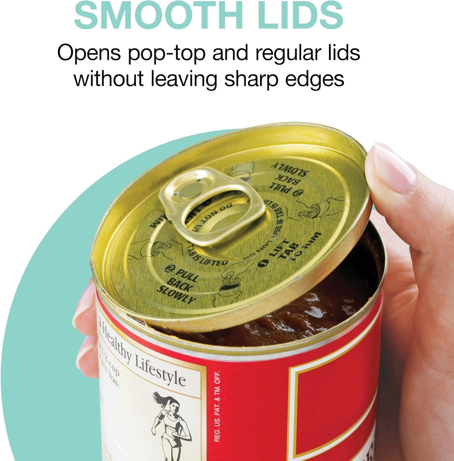 Proctor Silex Automatic Electric Can Opener, Hands Free Cordless Operation & USB Rechargeable, Self-Aligning, Cut Smooth Touch Lid Edges, Compact and Easy to Store, Mint