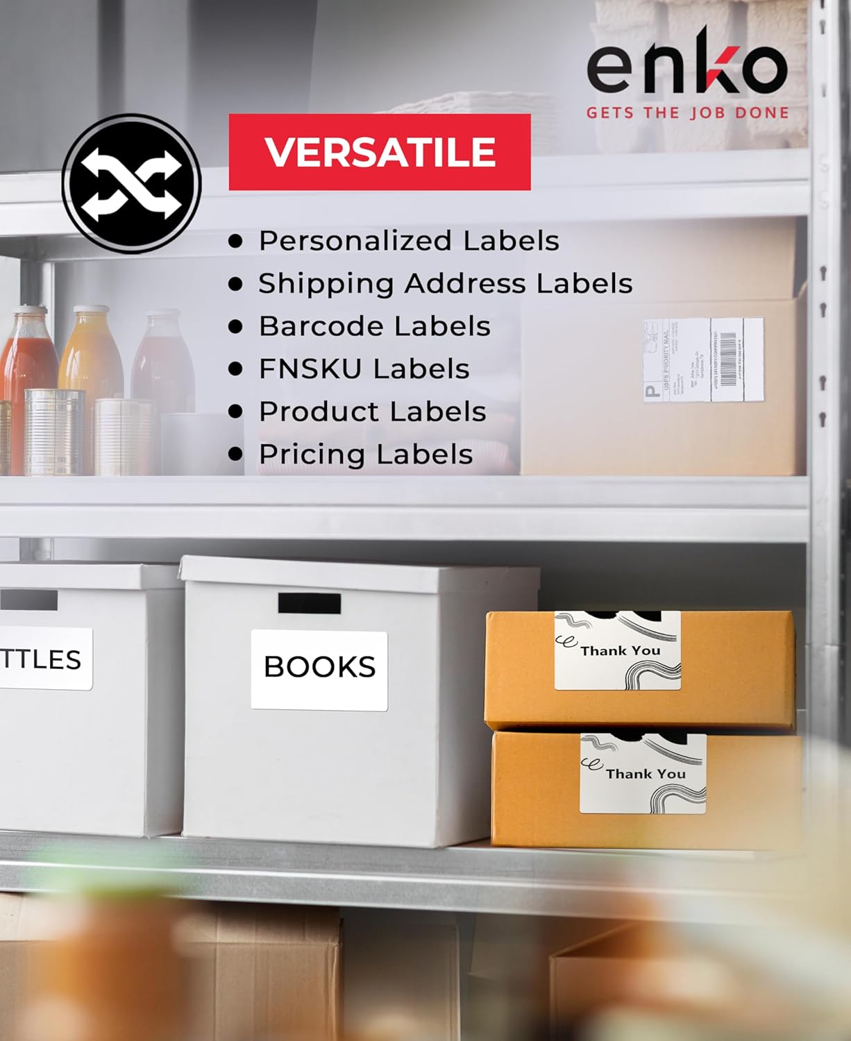 enKo Dymo 4XL Labels 4 x 6 1744907 Compatible for Dymo Labelwriter 4XL Shipping Label Thermal Printer (90 Rolls, 19,800 Labels)