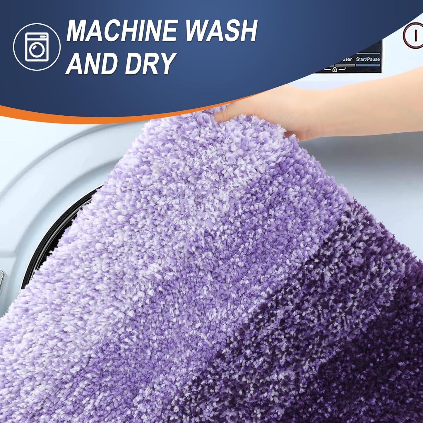 OLANLY Bathroom Runner Rugs 54x24, Extra Soft Absorbent Microfiber Bath Rugs, Rubber Backing, Quick Dry, Machine Washable Bath Mats for Bathroom Floor, Tub and Shower, Home Decor Accessories, Violet