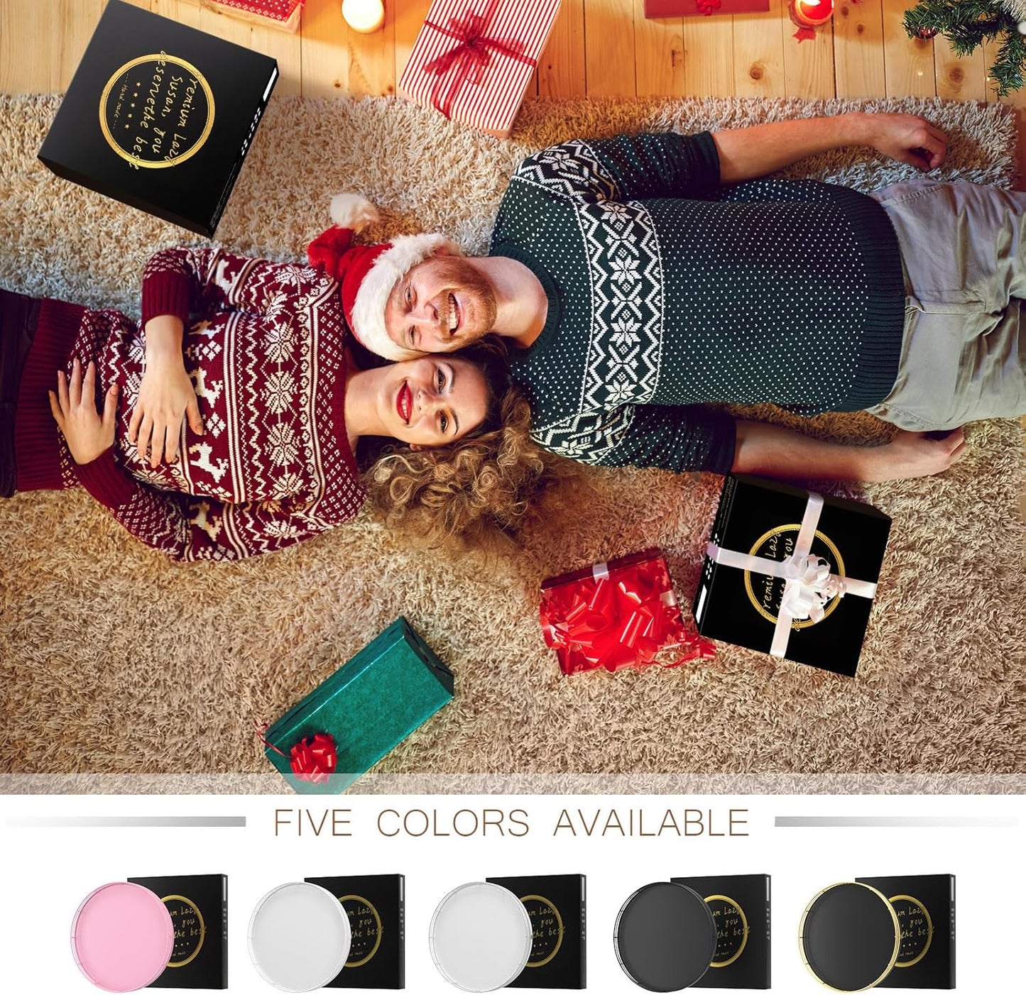 13" Oak Wood Lazy Susan Organizer, Lazy Susan for Cabinet Dining Table Pantry Wood Turntable Organizer Tray for Coffee Table Kitchen Countertop Spinning Spice Can Organization and Storage Round Pink