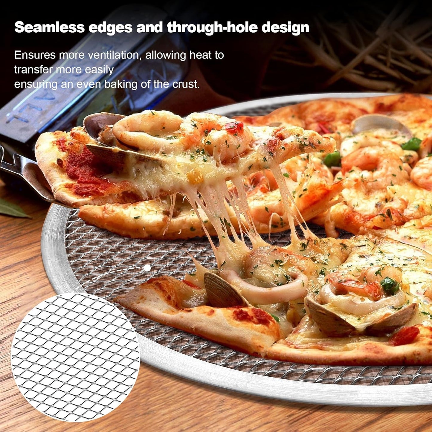3 Pcs Pizza Screen, 10 Inch Pizza Pan for Oven, Nonstick Pizza Tray for Oven, Dishwasher Safe & Microwave Safe (10inch)