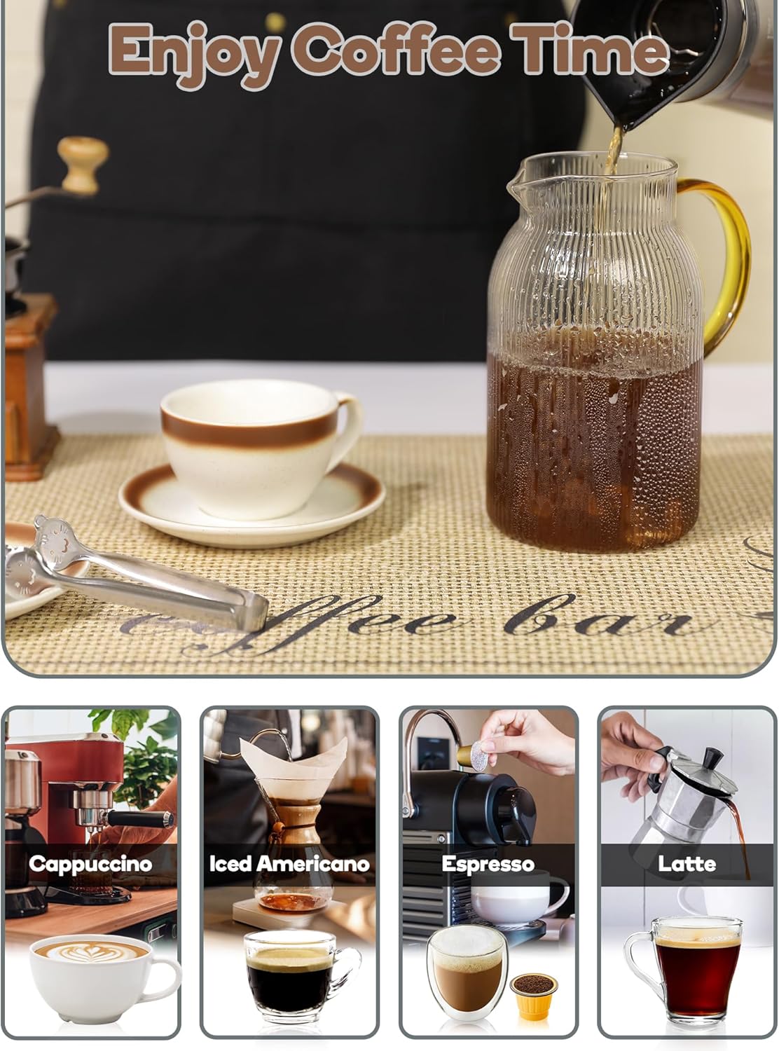 SUEH DESIGN Coffee Mat, Absorbent Dish Drying Mat 19.6 x 11.8 in Quick Dry Coffee Mat Large Drying Mats for Kitchen Counter Coffee Bar, Coffee Bar