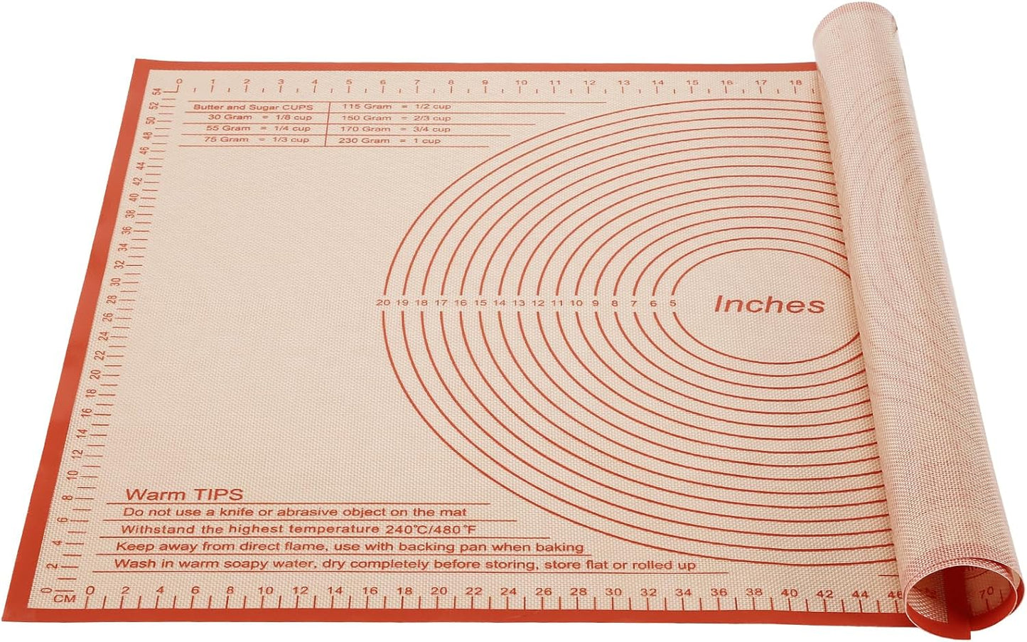 Silicone Pastry Mat 34x26 Inch Nonstick Baking Mats, Kitchen Counter Mat Perfect for Dough, Pastry, Dough Rolling, Pie Crust, Fondant, Pasta, Pizza Mat