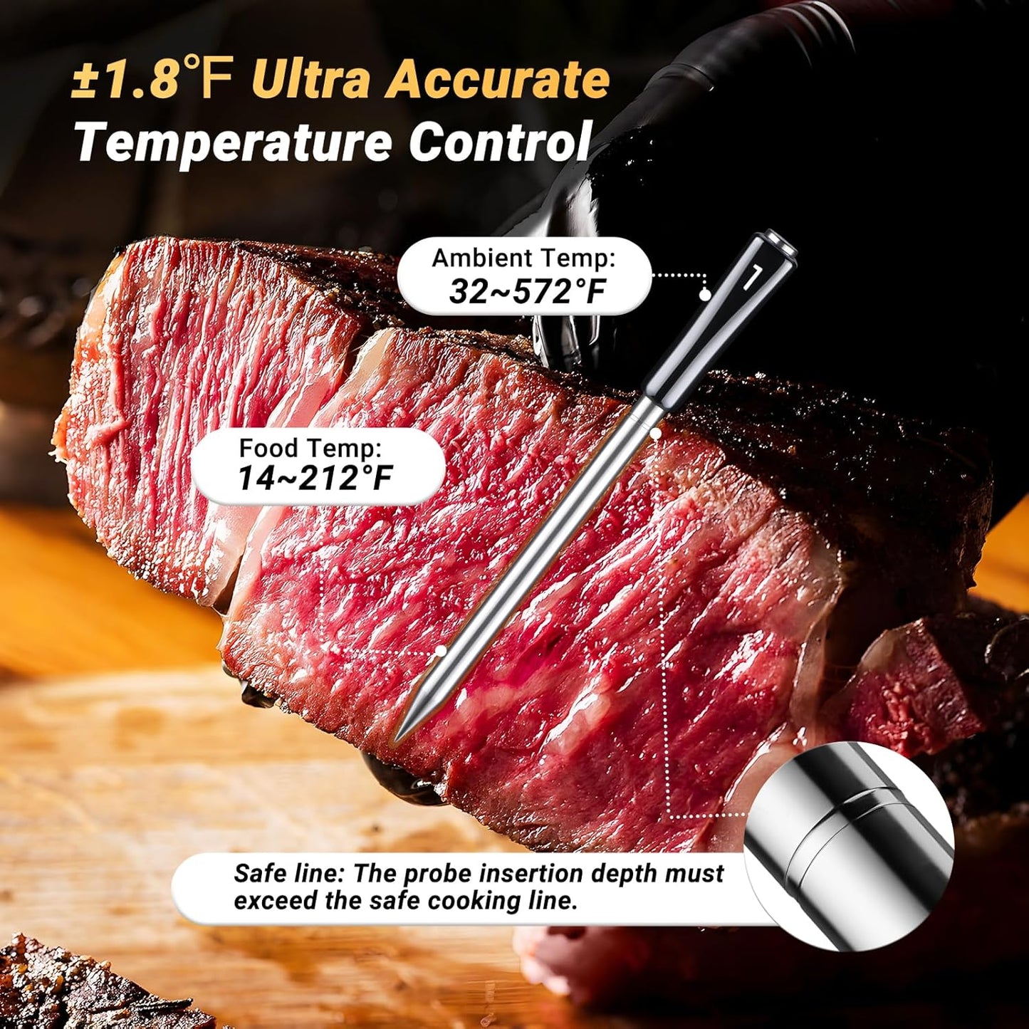 Wireless Meat Thermometer with 4 Probes, INKBIRD WiFi Meat Thermometer Digital Wireless for Rotisserie Grill Oven,Unlimited Range Dishwasher Waterproof Bluetooth Thermometer for iOS & Android
