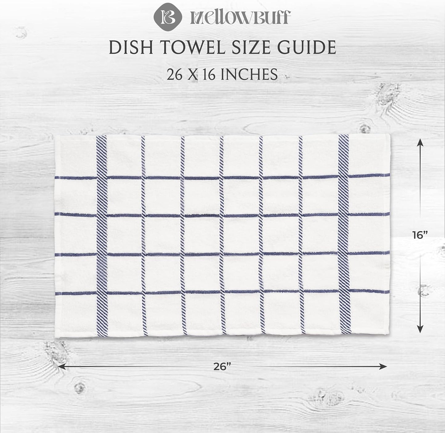 100% Cotton Terry Dish Towels, 4 pack16 x26 Inches, Super Soft and Absorbent Kitchen Towels, Perfect for Kitchen Cleaning and Dish Washing | Navy Blue …