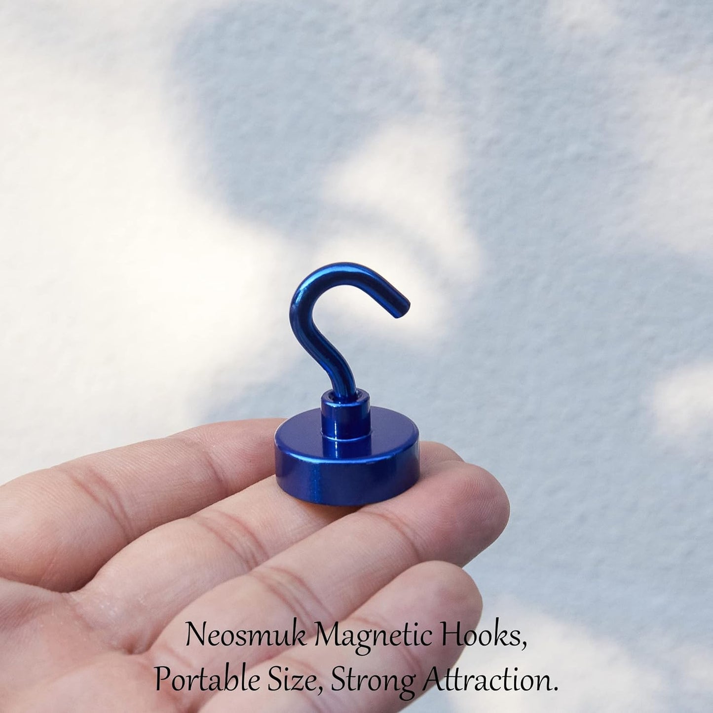 Neosmuk Magnetic Hooks, Heavy Duty Earth Magnets with Hook for Refrigerator, Extra Strong Cruise Hook for Hanging, Magnetic Hanger for Cabins, Grill (Navyblue, Pack of 10)