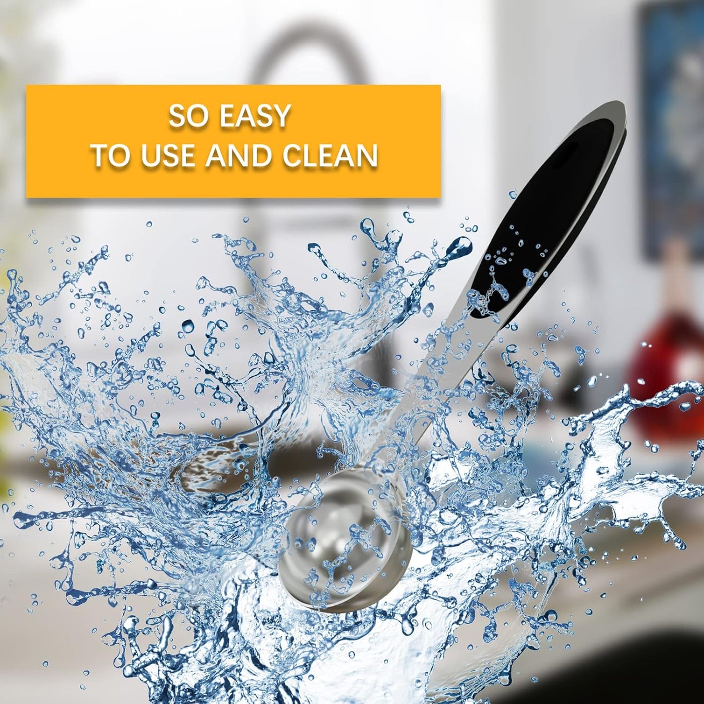 2PCS 1/2 Tbsp(1.5tsp, 1/4oz, 7.5ml) Single Measuring Spoon with Black Silicone Grip, Stainless Steel Individual Measure Scoop Only