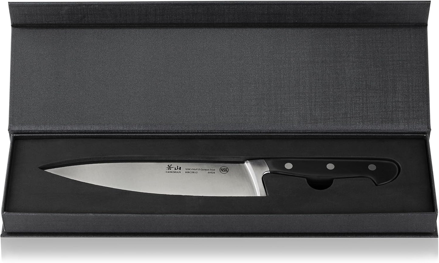 Cangshan V2 Series 59526 German Steel Forged Chef Knife, 8-Inch