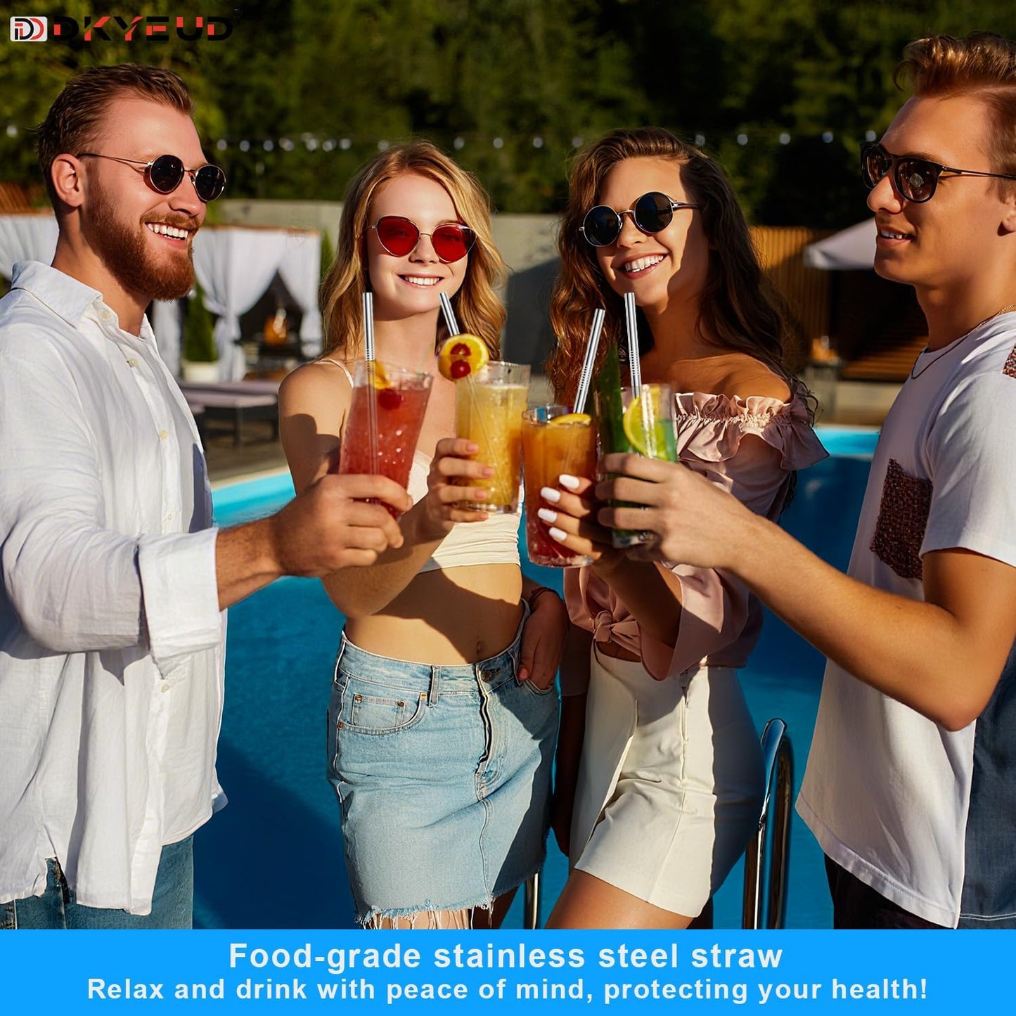 Newly Upgraded Extra Long 12In Metal Straws Reusable Set 12 PCS,BPA Free, Eco-Friendly Stainless Steel Straws Fit 40 oz Tumbler,for Hot/Cold Drinks