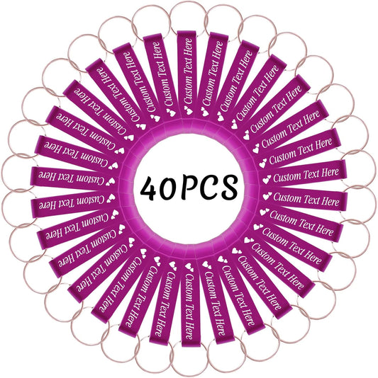 40PCS Personalized Bottle Opener Keychain Bulk Custom Beer Bottle Opener with Logo Text Engraved Wedding Bottle Opener Favors Customized Gifts for Guests Baby Shower Birthday Party-Pink