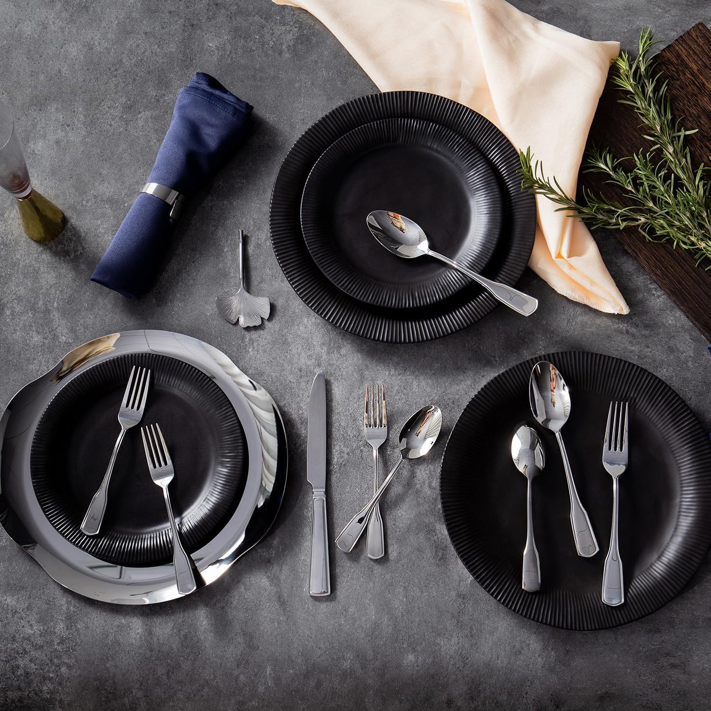 KINGSTONE 20-Piece Silverware Set, 18/10 Stainless Steel Flatware Set for 4, Tableware Cutlery Set, Utensil Sets for Home Restaurant, Mirror Finish, Dishwasher Safe