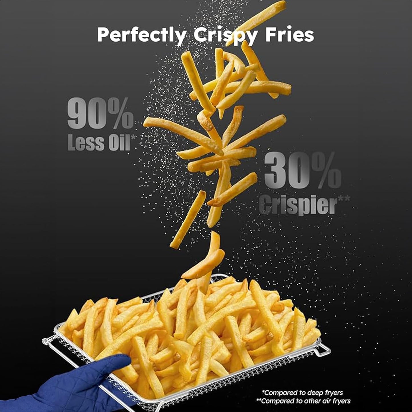 Nuwave Bravo Air Fryer Toaster Smart Oven, 10-in-1 Countertop Convection, 1800 Watts, 21-Qt Capacity, 50°-450°F Temp Controls, Top and Bottom Heater Adjustments 0%-100%, PFAS Free, Stainless Steel