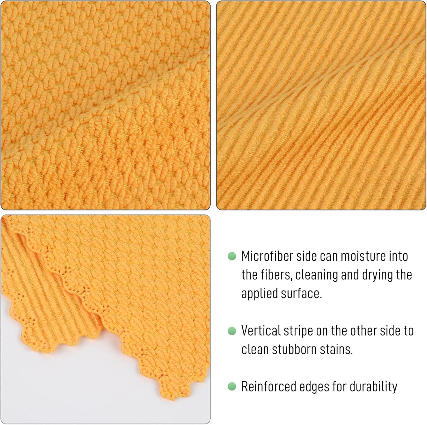 SINLAND Microfiber Dish Cloth for Washing Dishes Rags Best Kitchen Washcloth Cleaning Cloths with Poly Scour Side Popcorn Texture 5 Color Assorted 12Inchx12Inch 20 Pack