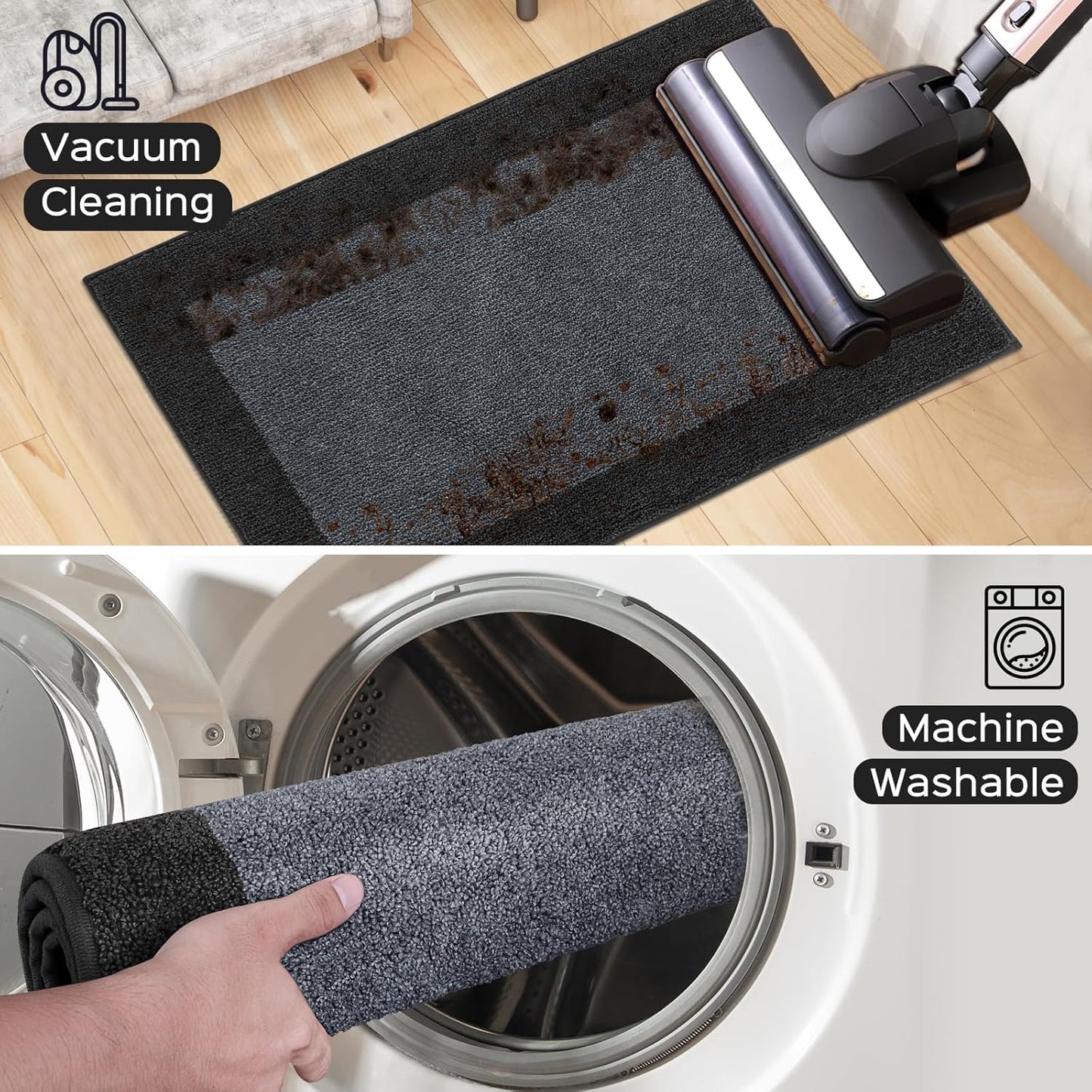 Machine Washable Kitchen Rug 32" x 72", Non Slip Indoor Door Rug, Absorbent Entrance Runner Rug for Bedroom, Hallway, Bathroom, Floor (Roll Packing)