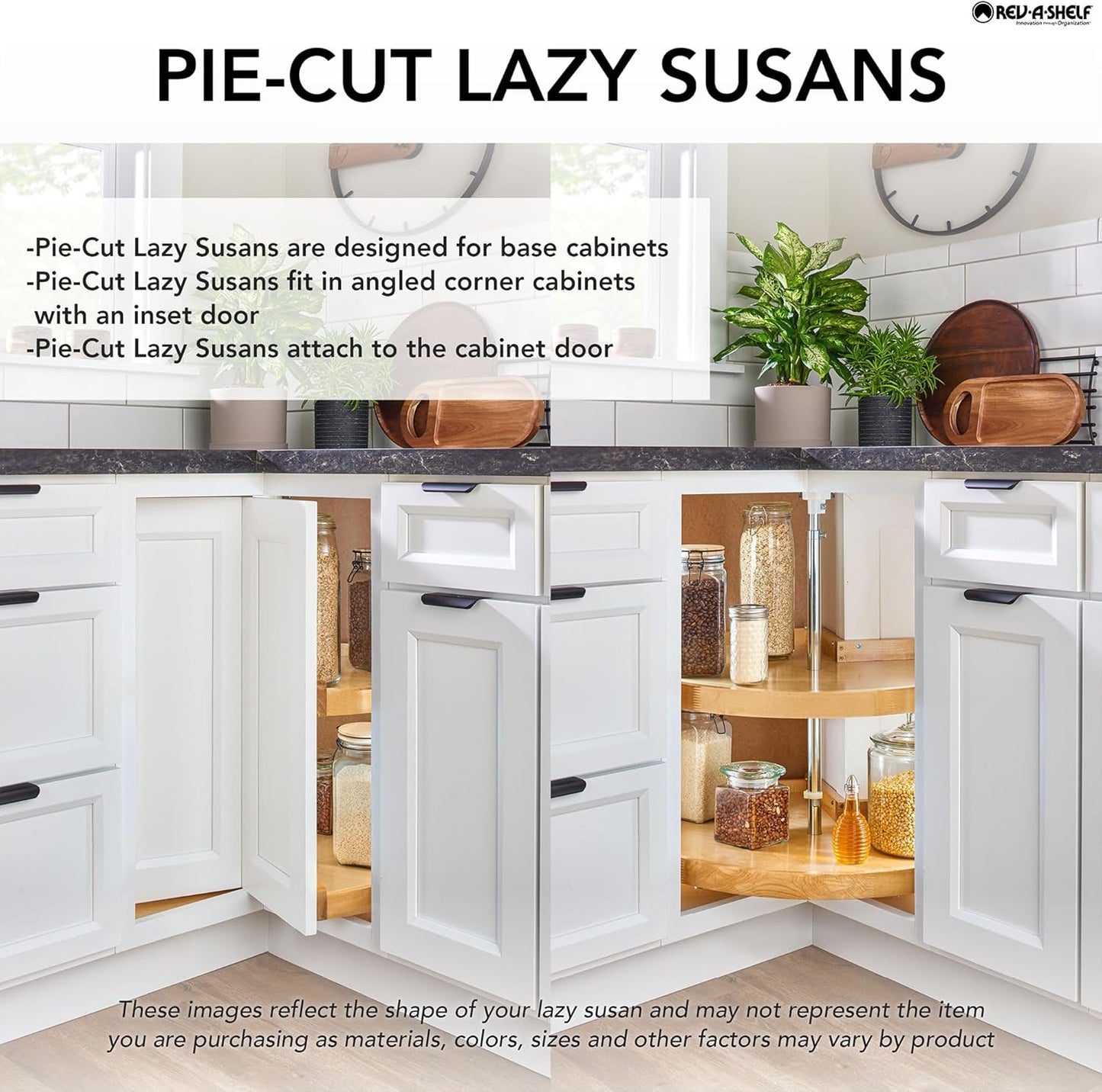 Rev-A-Shelf 24" Pie-Cut Lazy Susans 2-Shelf, White