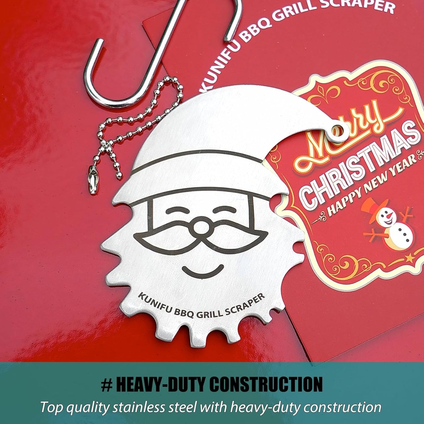 Stocking Stuffers, Ideal Gifts for Christmas, for Men, Dad, Husband, Boyfriend, Fathers Day, KUNIFU BBQ Grill Scraper