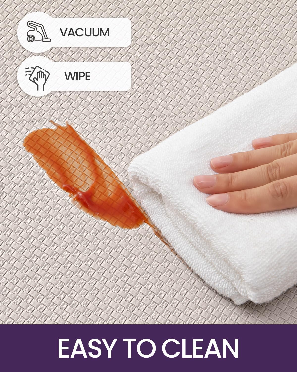 DEXI Kitchen Floor Mats Cushioned Anti Fatigue, 23x59, Large Long Standing Runner Rug Waterproof, Comfort Memory Foam Padded for Front Sink Laundry, Beige White