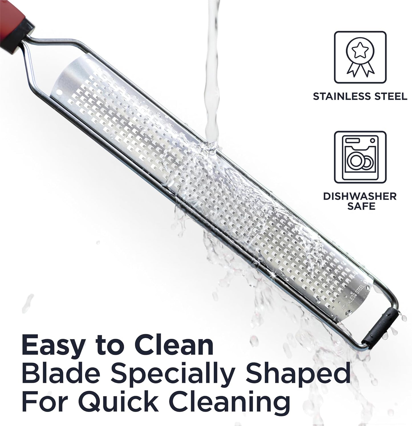 Deiss PRO Citrus Zester & Manual Cheese Grater - Parmesan, Lemon, Ginger, Garlic, Nutmeg, Chocolate - Sharp Stainless Steel Blade - Dishwasher Safe