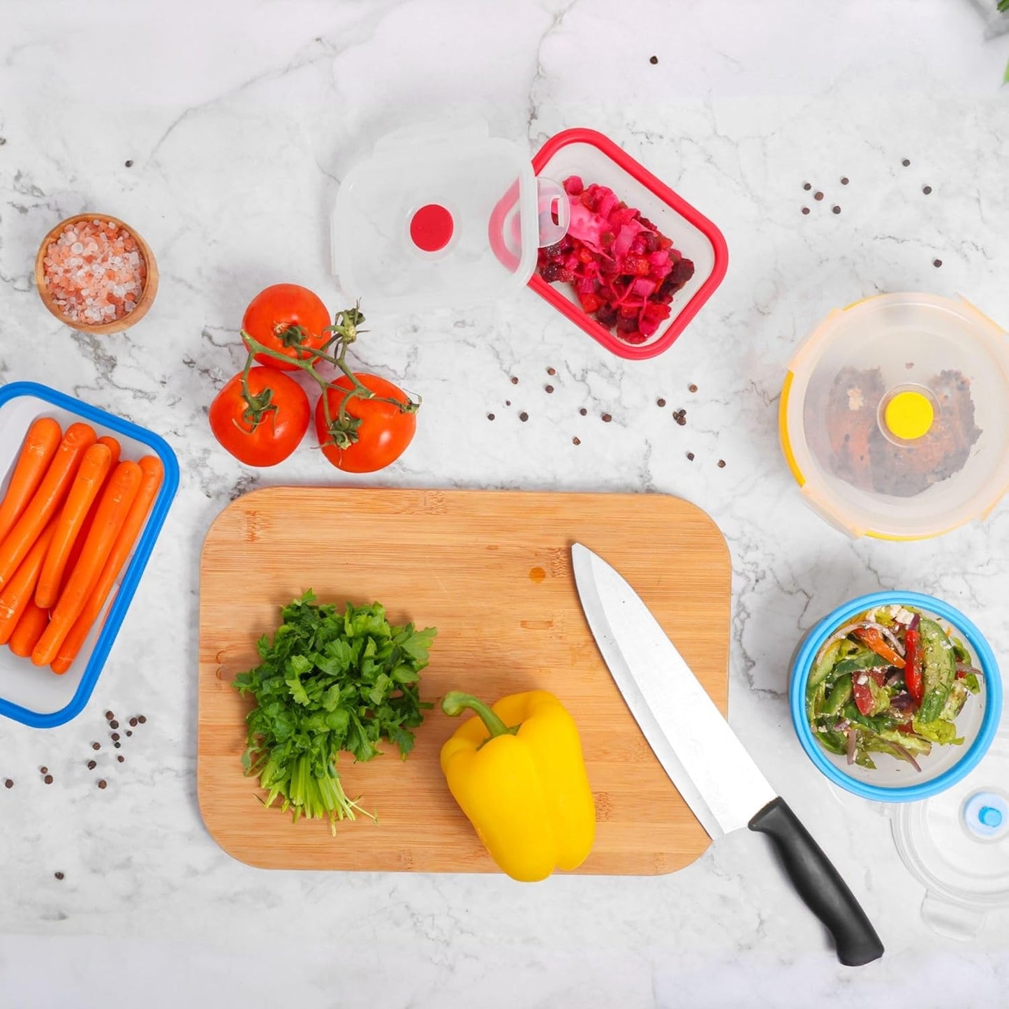 Collapsible Silicone Food Storage Containers, BPA Free, Microwave, Freezer and Dishwasher Safe, Lunch, Meal Prep, Travel, Space-Saving, Set of 5