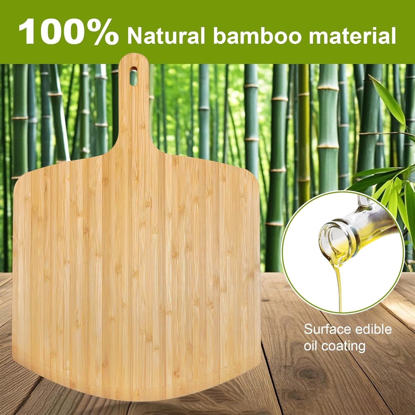 Pizza Peel 12inch 2 pack Bamboo Pizza Paddle Wooden Pizza Peels Pizza Server for Ooni Oven Accessory Pizza Spatula Baking Homemade Cheese Bread Turner Pizza Pre board Pizza Tools Gift