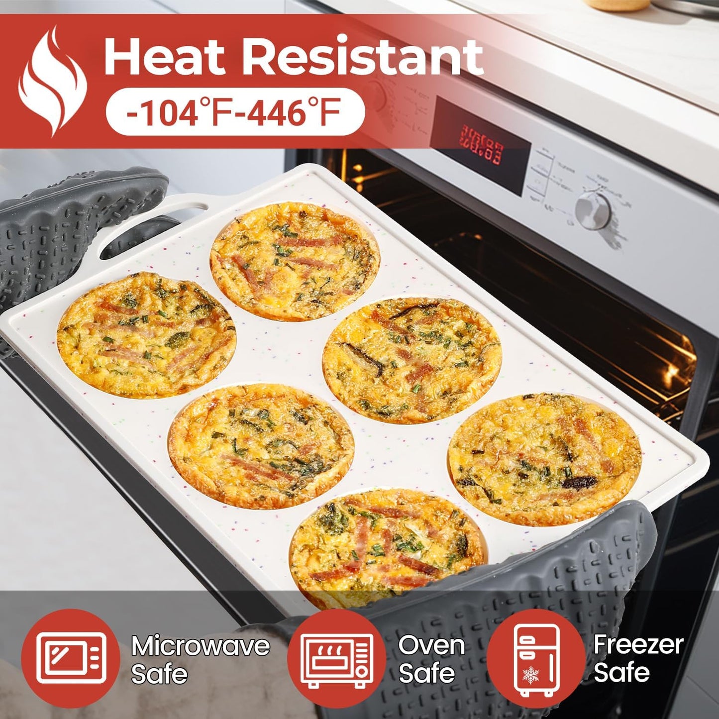 Muffin Top Pan Non Stick,4 Inch Metal Frame Round Egg Baking Pan for Oven English Muffins, Whoopie Pies, Corn Bread, Egg Bites, Breakfast Sandwiches Tarts 2 Confetti