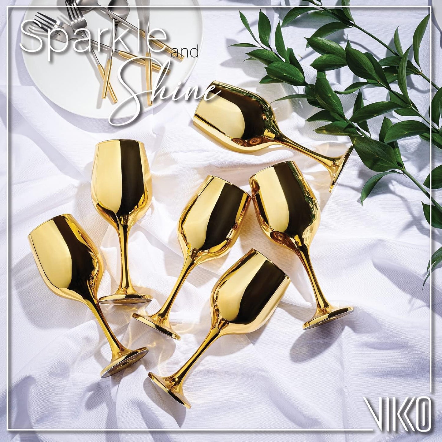 Vikko Décor Wine Glasses, Wine Glass, 14 Oz Fancy Wine Glasses With Stem For Red And White Wine, Durable Wine Glass, Dishwasher Safe, Wine Tasting, Set Of 6