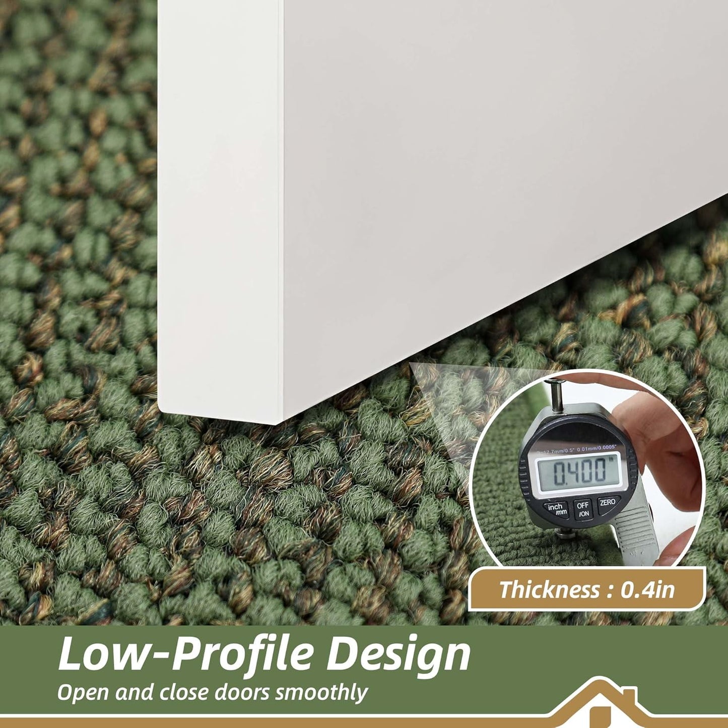 BEQHAUSE Indoor Door Mat 24" x 36", Dirt Trapper Door Mats Non-Slip Entryway Rugs Washable, Resist Dirt Absorbent Welcome Mat, Low Profile Floor Mats for Front Back Door and Entryway, Green